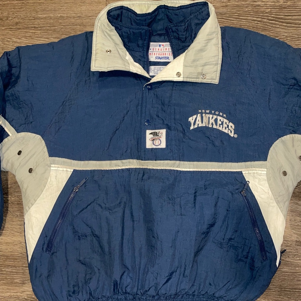 Vintage 90's New York Yankees MLB Starter Pullover Puffer Jacket Size XL
